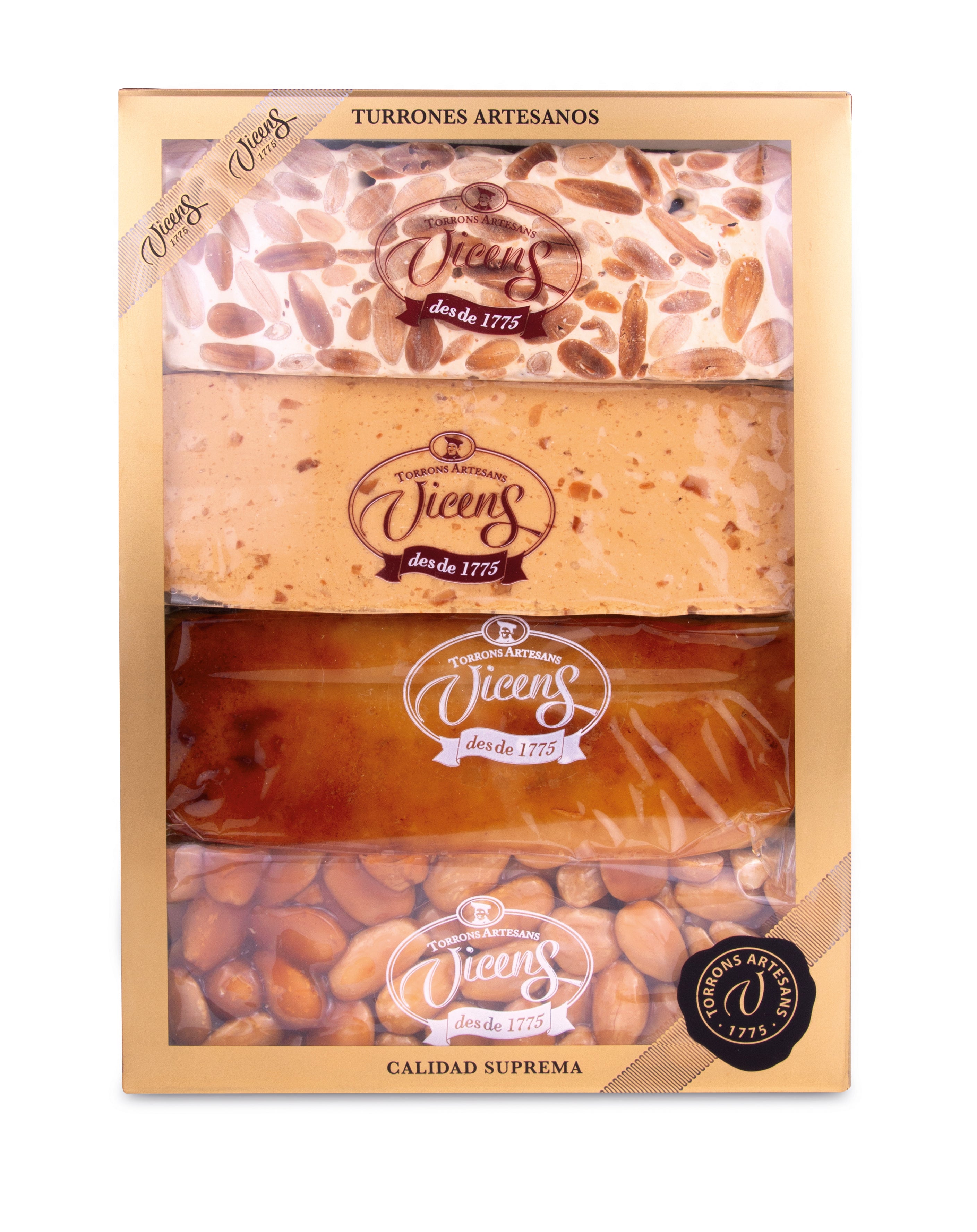 Schachtel mit 4 handwerklich hergestellten Nougats, 80 g Nr. 1