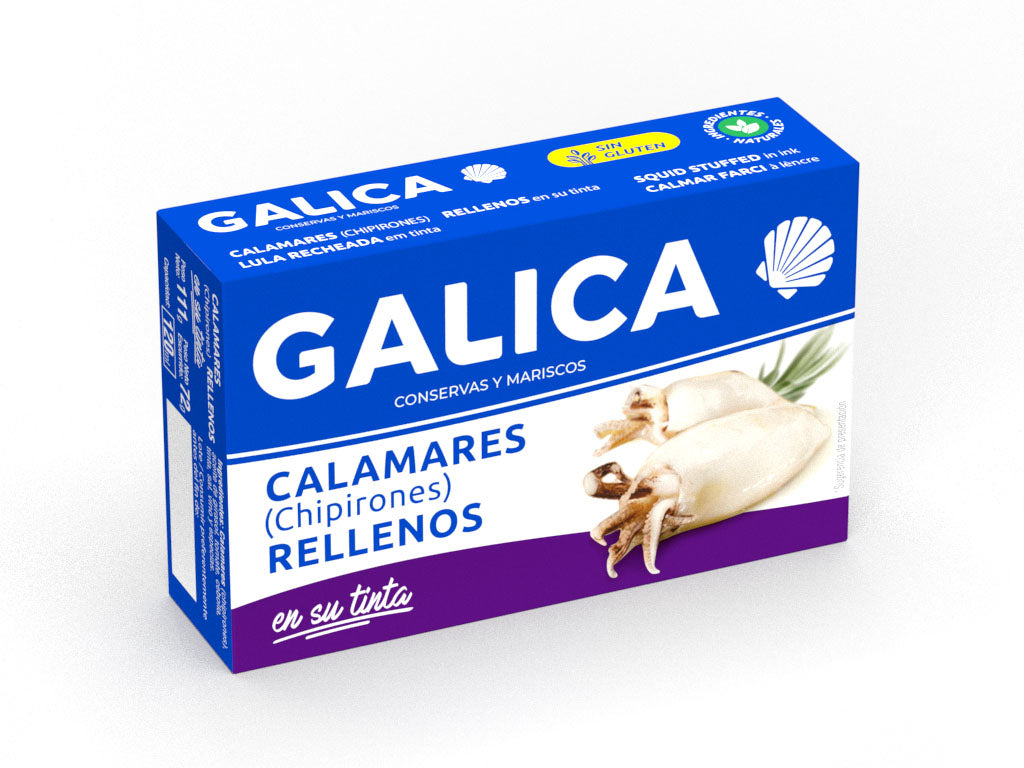 Mit Tinte gefüllter Tintenfisch, Galica