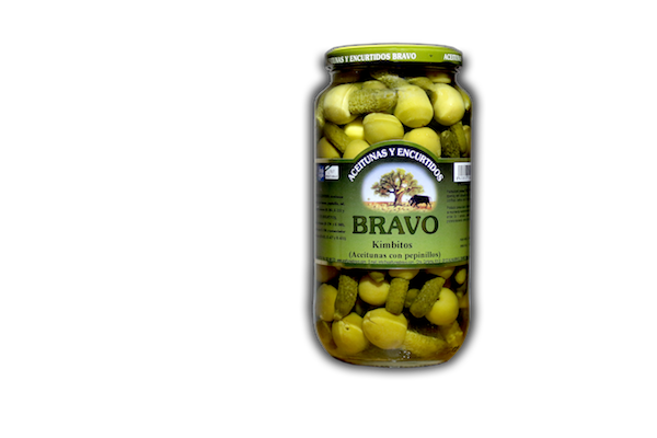 Aceitunas Bravo sin hueso rellenas de pepinillo, 170g