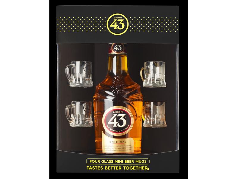 Liquor 43 Geschenkbox mit 4 Mini-Biergläsern