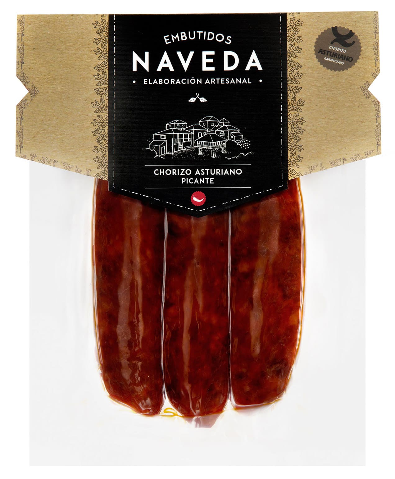 Chorizo asturiano picante Naveda, 270gr