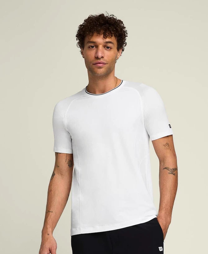 Herren T-Shirt Wilson M Team Seamless Crew Bright White