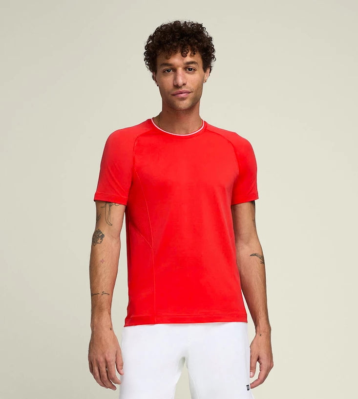 Herren T-Shirt Wilson M Team Seamless Crew Infrarot